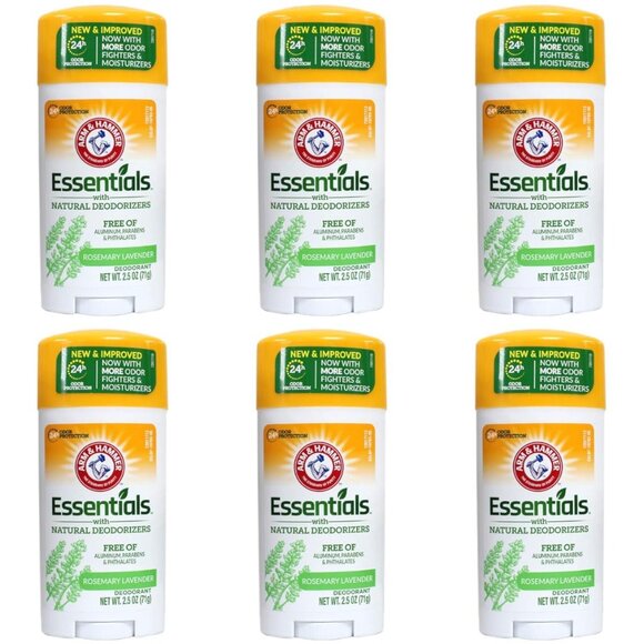 Aluminum-Free Essentials Deodorant - Fresh Rosemary Lavender 2.5 Ounces 6 Pack
